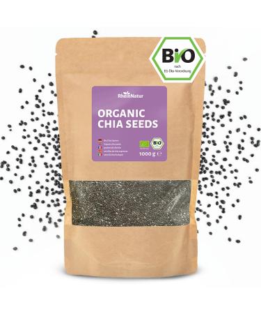 RheinNatur Organic Chia Seeds 1 kg – 100% organic chia seeds – Rich in protein, fibre and omega-3 fatty acids – Ideal for