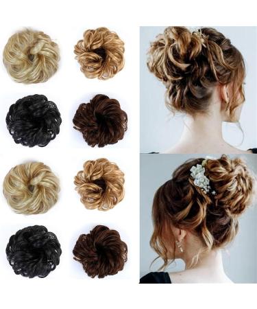 Messy Bun Hair Piece for Women Messy Bun Hair Piece Synthetic Fake Scrunchies Ponytail Extension Wavy Curly Elastic Rubber Band Hair Bun Extensions for Women Girls Fake Hair Accessories for Women Gi 2-01 - Buy Online on GoSupps.com