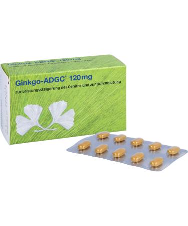 Ginkgo ADGC 120 mg Film-Coated Tablets - Boost Memory & Focus | 60 Tablets - International Shipping Available - Buy Online on GoSupps.com