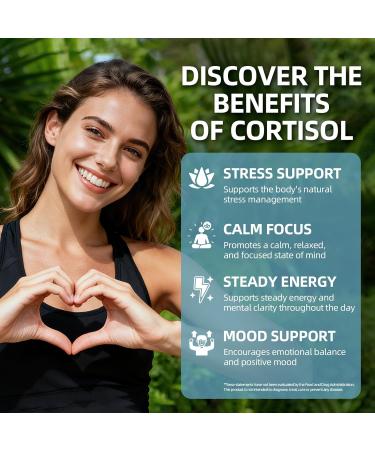 VitaHarbor Cortisol Supplement for Women and Men, 4-in-1 Cortisol Reducer with Magnesium Glycinate, Ashwagandha, Phosphatidylserine, L-Theanine, for Relaxation & Calm Support, 90 Veg Caps - Buy Online on GoSupps.com