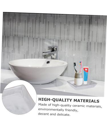 Homsfou 2-Piece Marble Ceramic Tray Set - Multi-Purpose Storage Decor for Valentine's Day - Exquisite Dark Gray 13.8x10.2cm - Buy Online on GoSupps.com