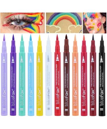 Neon Eyeliner Matte Rainbow Eyeliners Quick-Dry Formula | Smudge Proof Waterproof Neon Eyeliner Pencil Set 12 Colors Pigmented Eye Liner for Face and Body Paint Cle-ca - Buy Online on GoSupps.com