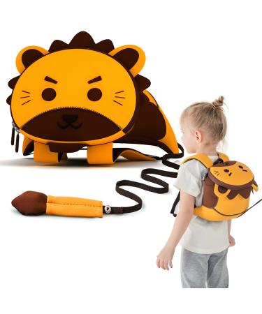 NOHOO Toddler Backpack Leash, Mini Cute Cartoon Animal, Waterproof Travel Book Bag for Baby Boys Girls 26 Years Lion