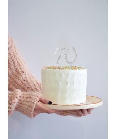 Happy Birthday Cake Topper - Silver Rhinestone Decoration | International Shipping - Buy Online on GoSupps.com