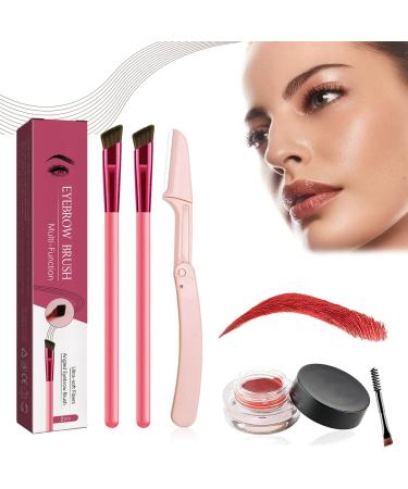 Anjoize Eyebrow Pen Anjoize 4D Laminated Brow Grooming Kit Anjoize Eyebrow Brush Home Eyebrow Care Kit 4D Laminated Ultra-thin Angled Eyebrow Brush with Waterproof Eyebrow Gel (E)