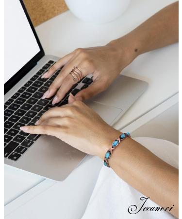 Jecanori Copper Magnetic Bracelets for Women with 3800 Gauss Magnets - Adjustable Size in Gift Box - Buy Online on GoSupps.com