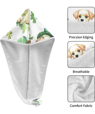 Four-Leaf Clover Dog Hair Towel 2 Pack - Super Absorbent Quick Dry Hair Turbans for Women & Girls - Buy Online on GoSupps.com