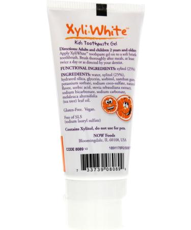 Now Foods XyliWhite Orange Splash Kids Toothpaste 3 oz Gel Pack of 2 - Buy Online on GoSupps.com