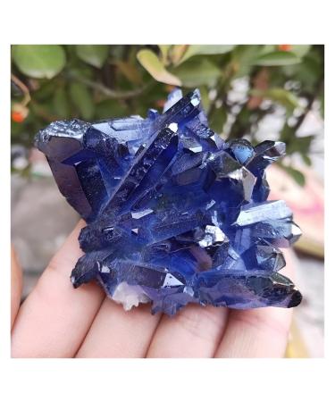 90g Quartz Cluster Natural Drak Blue Aura Angel Crystal Cluster Reiki Titanium Cluster yuebang Stone Mineral Specimen