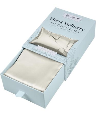 Beckham Hotel Collection Silk Pillowcase for Hair and Skin - Pack of 2 Standard Size Cases - White/Ivory - Buy Online on GoSupps.com
