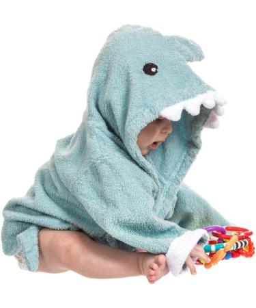 Lexikind Hooded Towel Baby - Soft Shark Blue Terry Bathrobe & Hooded Bath Towel for Infants | Ideal International Shipping - Buy Online on GoSupps.com