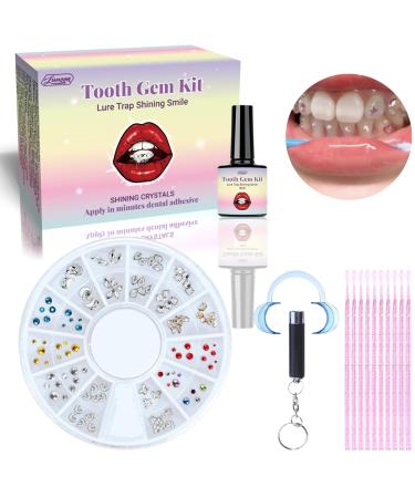 DIY Tooth Gem Kit 120 Sparkling Crystals Tooth Gem Kit DIY Crystals Jewelry Kit Teeth Gems Kit Professional Fashionable Tooth Gems Kit for Teeth Teeth Jewelry Starter Kit