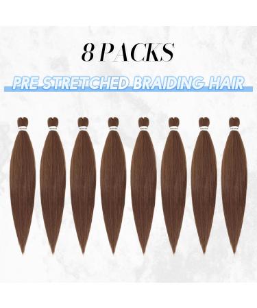 Feshfen Pre Stretched Yaki-Texture Hair Extensions for Braids - 55 cm 8 Pack | Light Auburn 30# Synthetic Braiding Hair - Buy Online on GoSupps.com