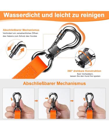 X Xben Waterproof Tow Lines for Dogs - 30m Rubberized Drag Line with Lockable Carabiner - Durable Dog Leash for Medium-Sized Dogs - Robust Training Line with Hand Loop - Neon Orange - Buy Online on GoSupps.com