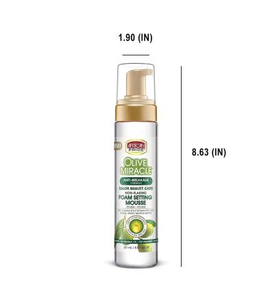African Pride Olive Miracle Non-Flaking Foam Setting Hair Mousse (3 Pack) Long-Lasting Frizz & Shine Control for Curls Braids Weaves Wigs Waves & Wraps 8.5 oz - Buy Online on GoSupps.com