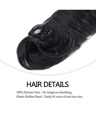 SEGO Long Hairpiece Hair Tie Extensions - Real Hair Messy Bun Updo Voluminous Wavy Hair Extension (32G) - Black#1 - Buy Online on GoSupps.com