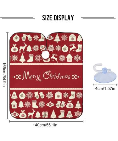 Waterproof Barber Cape - Christmas Pattern Red & Cheetah Haircut Bib for Men & Women | Unisex Hair Cutting Cape - Buy Online on GoSupps.com