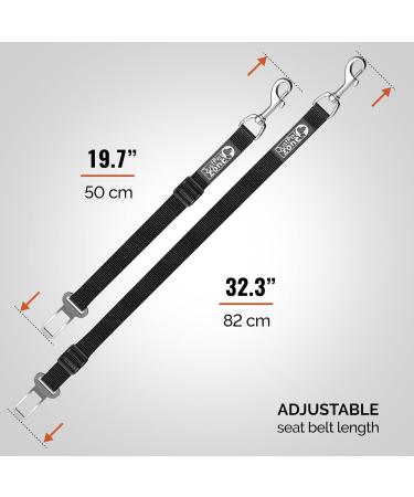 Adjustable Dog Safety Belt for Car-Dog Seat Belt for Car -Dog Car Harness | Pet Travel Accessories. (Black) - Buy Online on GoSupps.com