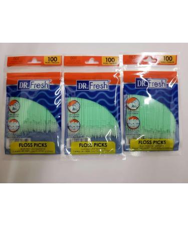 3 pk x 100 ct Soft Bristle Dental Floss Picks - Interdental Brush, Toothpicks - 300 Total - Buy Online on GoSupps.com