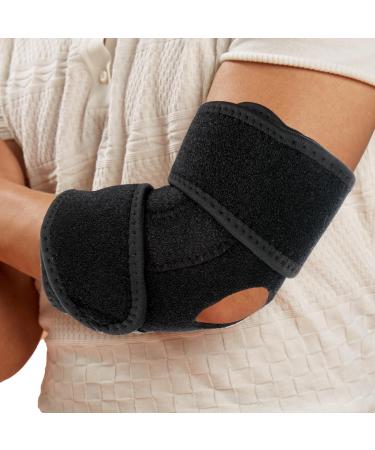 Elbow Compression Sleeve with Removable Strap - Support for Men & Women | Ulnar Nerve Tendonitis & Golfer's Elbow Brace - Buy Online on GoSupps.com