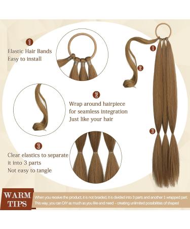 Sofeiyan Long Braid Ponytail Extension with Hair Tie Straight Sleek Wrap Around Hair Extensions Braid Pony Tail Fluffy Natural Soft Synthetic Hairpieces for Women Daily Wear 26 inch-Dark Blonde 26 Inch (Pack of 1) Dark Blonde - Buy Online on GoSupps.com