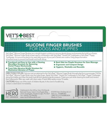 Vet's Best Silicone Finger Brushes for Dogs & Puppies - 5 Pack | Gentle Pet Grooming & Dental Care Tools for International Shipping - Buy Online on GoSupps.com