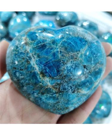 Natural Raw Blue Apatite Crystal Heart - Unique Family Gift Reiki Healing Stone Cabochons for Indie Room Decor - Lucky Stone (250-300g) - Buy Online on GoSupps.com