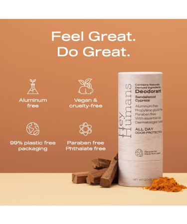 Hey Humans Deodorant Aluminum Free Deodorant for Women and Men Contains Naturally Derived Ingredients All Day Odor Control Refreshing Deodorant Essential Oils Sandalwood Cypress Sandalwood Cypress 2 Ounce (Pack of 1) - Buy Online on GoSupps.com