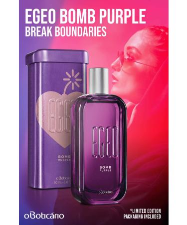 O Boticario EgeoBomb Purple Eau de Toilette Womens Long Lasting Perfume | Warm & Sweet Perfumes for Women (3 fl. oz.) - Buy Online on GoSupps.com