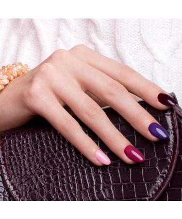 Vishine UV Nail Polish Gel Pink Colours Set 12 Colours Nail Polish Pink Fuchsia Purple UV LED Gel Series Soak Off Base Top Coats Matte Top Coat Set 8 ml - Buy Online on GoSupps.com