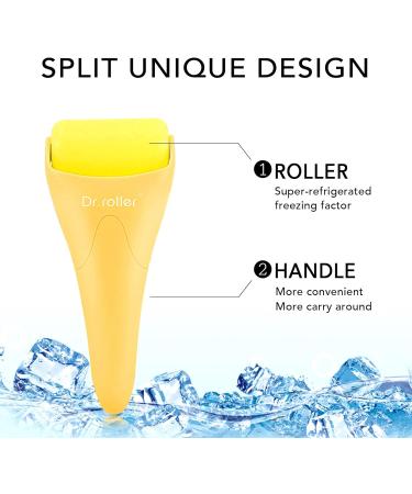 Dr. Roller Ice Roller | Ultimate Silicon Face Roller for Tightening Pore Reduction & Migraine Relief - Yellow - Buy Online on GoSupps.com