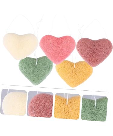 Beaupretty 15 pcs Heart Shaped Face Wash Sponges | Exfoliating Facial Cleansing Puff & Skin Scrubber | Natural Cosmetic Face Pads - 1 Count (Pack of 1 - Buy Online on GoSupps.com