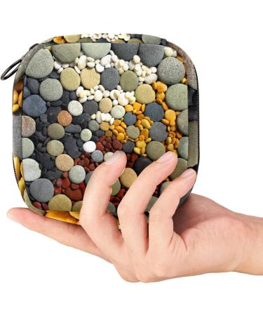 Circle Pebble Cobblestones Sanitary Napkin Storage Bags for Women & Teens - Portable Menstrual Cup Holders - Buy Online on GoSupps.com