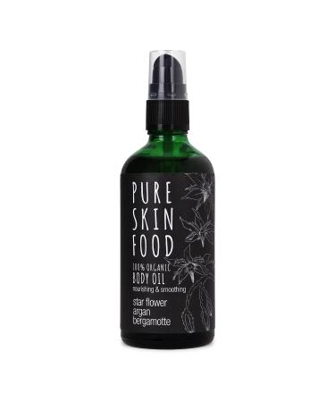 Organic & massage oil from Pure Skin Food |Hold the skin young & elastic |Care oil with Argan & Bergamot |100 % bio-certified ingredients & vegan |100ml