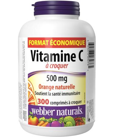 Webber Naturals Vitamin C Chewbale 500 mg 300 Orange Flavour Tablets For Bones Teeth & Vitamin D3 1000 IU 500 Tablets For Healthy Bones Teeth and the Maintenance of Good Health - Buy Online on GoSupps.com