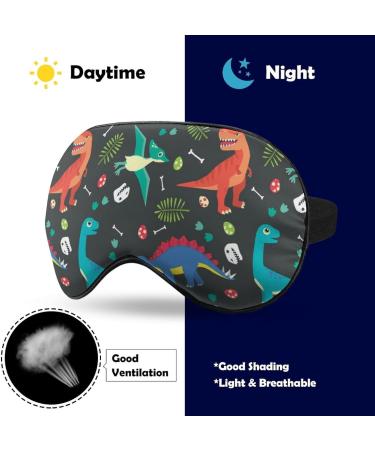 Colorful Dinosaur Sleep Mask - Adjustable Strap Eye Cover for Uninterrupted Sleep - Perfect for Men and Women - Ideal for Travel and Nighttime Use - Buy Online on GoSupps.com