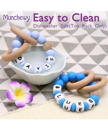 Personalized Munchewy Teether Rattle with Name - Cow Print - Buy Online on GoSupps.com