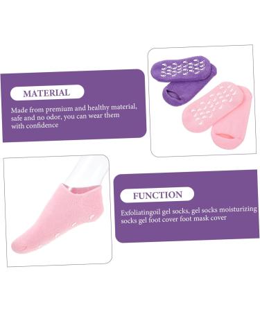 DOITOOL 4 Pairs Gel Socks Moisturizing Heel Sleeves Spa Use Socks Lotion Socks Heel Socks for Dry Cracked Feet Spa Sock Features Socks for Women Cotton Yarn Women's Essential - Buy Online on GoSupps.com