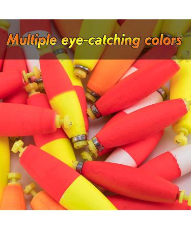 Dr.Fish 10 Pack Weighted Snap-on Fishing Bobbers | EVA Foam Corks | Bass Trout Crappie Panfish Floats | Red Yellow | 2-1/4 | Boat Fishing Essentials - Buy Online on GoSupps.com