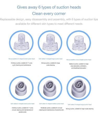 Super Micro Bubble Beauty Instrument Blackhead Remover with 6 Suction Heads Replaceable Strong Suction Comedone Extractor Tool (White One Size) One Size White - Buy Online on GoSupps.com