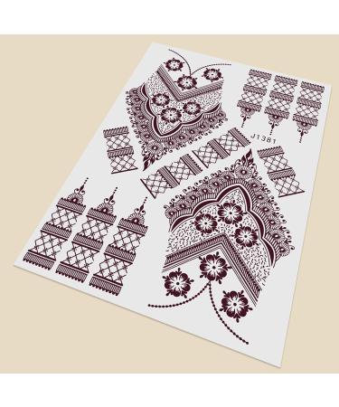 Fovolat Brown Lace Body Sticker | Waterproof Temporary Body Stickers Adhesive Body Stencils Markers For Shopping Reunions Club Nights Halloween - Buy Online on GoSupps.com