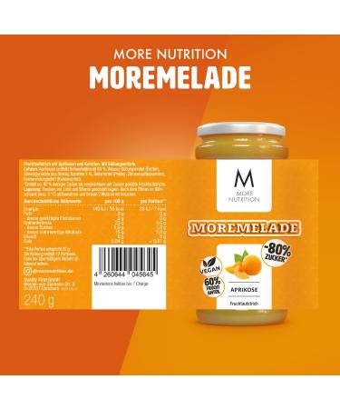 MORE NUTRITION Moremelade - 4x240g Apricot Light Fruit Spread | Buy Internationally - Buy Online on GoSupps.com