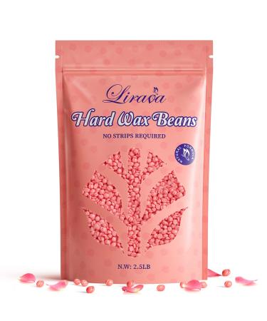 Lirava Hard Wax Beads for Hair Removal 2.5lb, Brazilian Wax beans (Coarse Body Hair Specific) for Full body, Bikini, Underarms, Back, Chest, At Home Waxing Beads Large Refill for Women Men