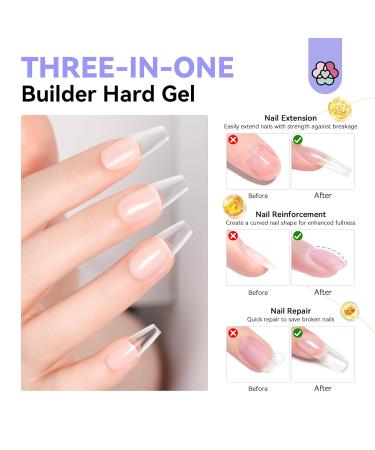 SAVILAND Clear Builder Nail Gel - 50g Thickening Strengthener with Vitamin E & B5 for Nail Repair | Hard Gel for Thin & Damaged Nails | Innovative Pressing Bottle - Buy Online on GoSupps.com