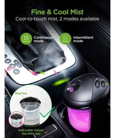 InnoGear Car Diffuser USB Essential Oil Humidifier - Aromatherapy for Office, Travel, Home & Vehicle (Black) - Buy Online on GoSupps.com