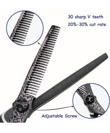 Purplebird 6-Inch Hair Scissors | Sharp Japanese 440C Hairdressing Shears for Men & Women | Effilier Scissors with Damascus Design - Buy Online on GoSupps.com