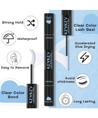 KevKev Lash Bond and Seal - Waterproof Cluster Eyelash Glue with Brush & Remover | 72 Hour Strong Hold (10ml - Buy Online on GoSupps.com