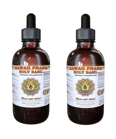Holy Basil Liquid Extract Organic Holy Basil (Ocimum tenuiflorum) Tincture Supplement 2x4 oz