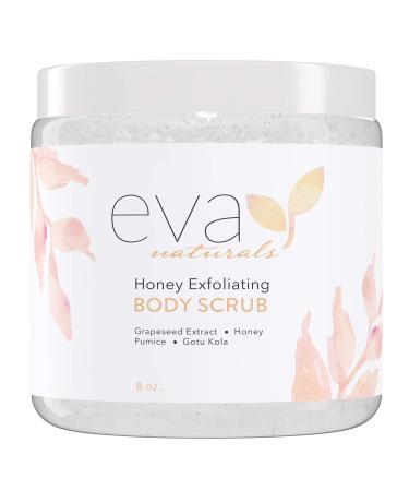 Honey Peeling Body Scrub moisturizing body peeling enriched with natural extracts gentle honey Skin scrub self -care gifts for women and men from Eva Naturals 8 oz