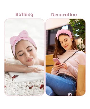 ATROCH 4Pack Pink Spa Headband and Wristband Set for Women - Face Washing, Makeup, Skincare - Terry Towel Hairbands - Buy Online on GoSupps.com